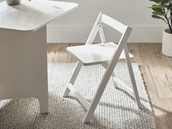 Gatan Small Gateleg Table With 2 Chairs - White - Image 9