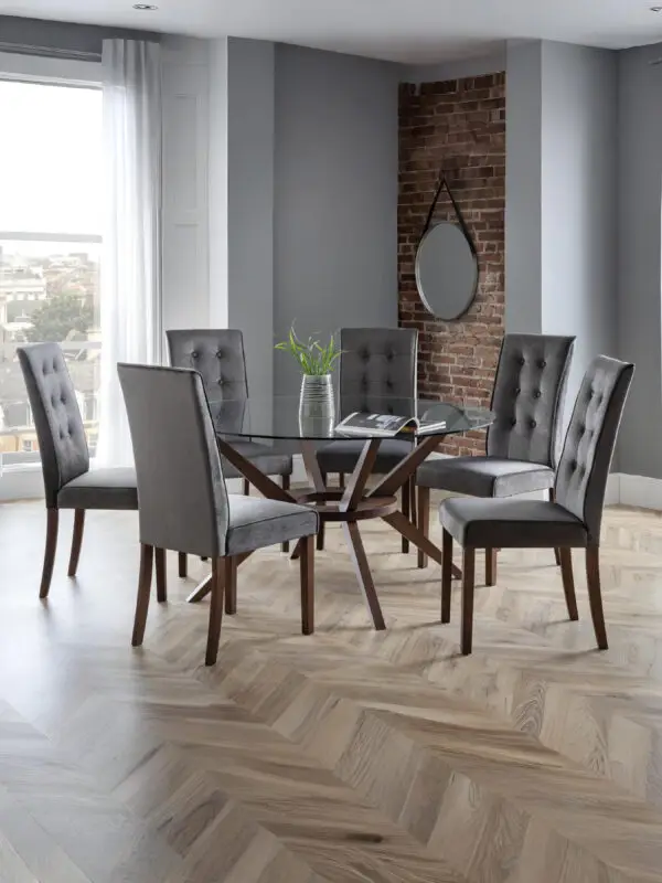 Chelsea 140cm Round Table and 6 Madrid Chairs