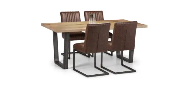 Brooklyn Oak Rectangular Table and 4 Brown Brooklyn Chairs - Image 4