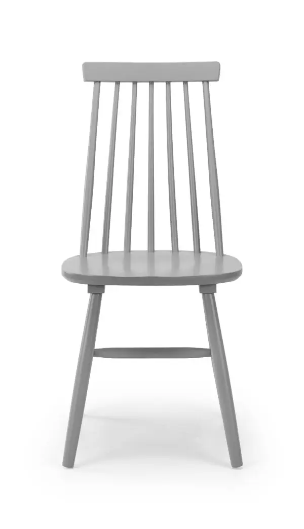 Set Of 2 Alassio Spindle Back Dining Chairs - Grey - Image 3