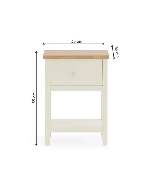 Coxmoor 1 Drawer - Ivory and Oak - Image 6