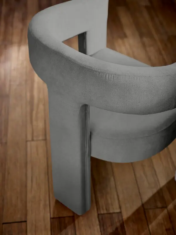 Elara Grey Chenille Upholstered  Chair - Image 6