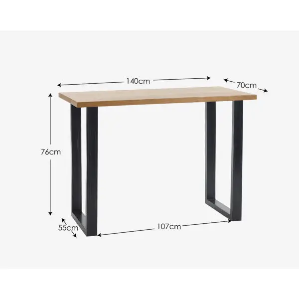 Brooklyn Oak Bar Table And 2 Luxe Blue Bar Stools - Image 2