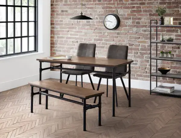 Carnegie Table, 1 Carnegie Bench and 2 Grey Monroe Chairs - Image 3
