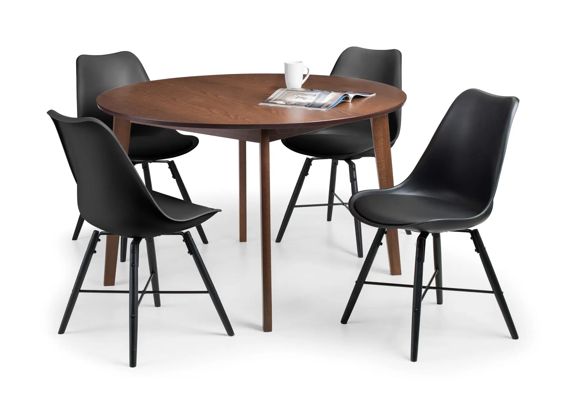 Farringdon Table and 4 Black Kari Chairs