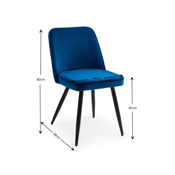 Berwick Round Table and 4 Blue Burgess Chairs - Image 3