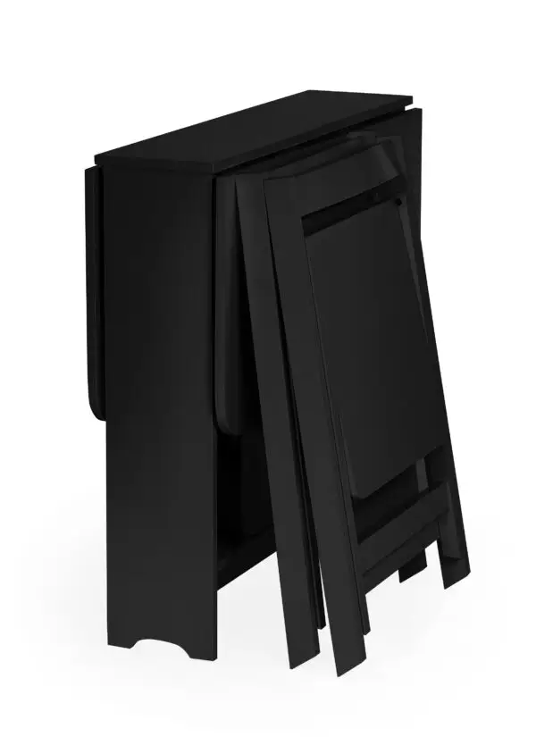 Gatan Small Gateleg Table With 2 Chairs - Black - Image 6