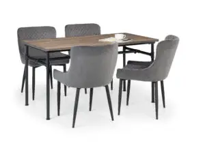 Carnegie Table and 4 Grey Luxe Chairs
