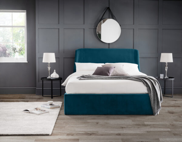 Frida Ottoman Storage 135cm Double Bed - Teal