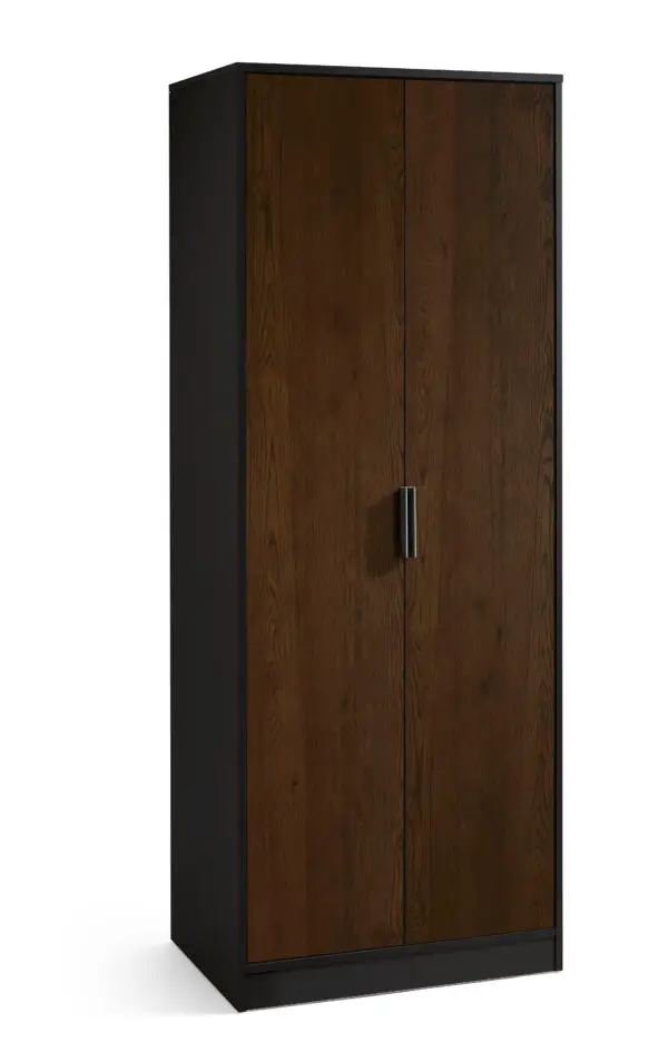 Alba 2 Door Wardrobe - Walnut/Black - Image 2