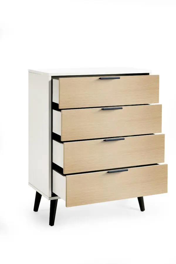 Alba 4 Drawer Wide Chest - White/Oak - Image 3