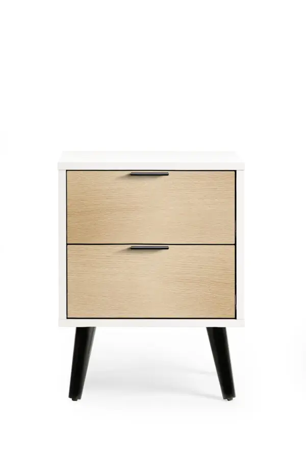 Alba 2 Drawer Bedside - White/Oak - Image 4