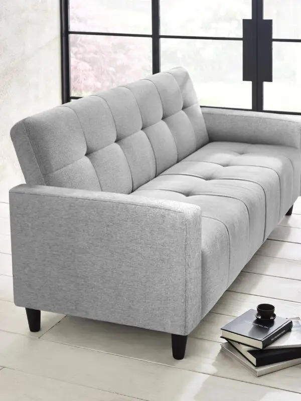 Alfie 3 Seater Grey Linen Storage Sofabed - Image 12