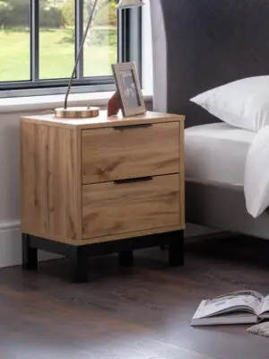 Bali 2 Drawer Bedside - Light Oak
