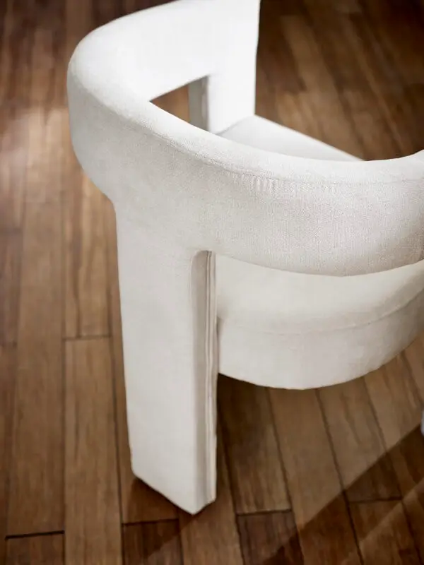 Elara Cream Chenille Upholstered  Chair - Image 6