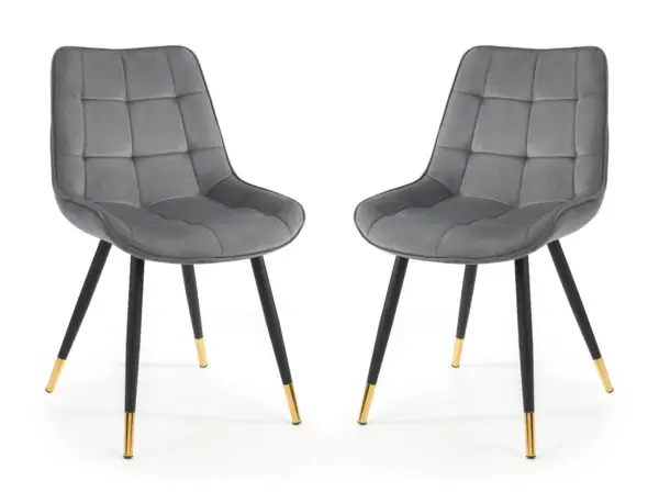Set Of 2 Hadid Dining Chairs - Grey - Image 2