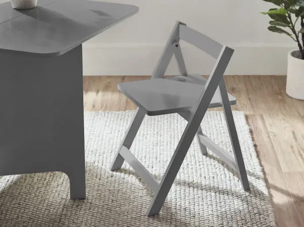 Gatan Small Gateleg Table With 2 Chairs - Grey - Image 13