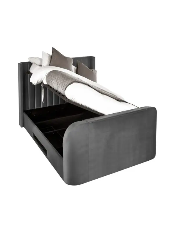 Clara Ottoman TV Bed 150cm - Dark Grey - Image 5
