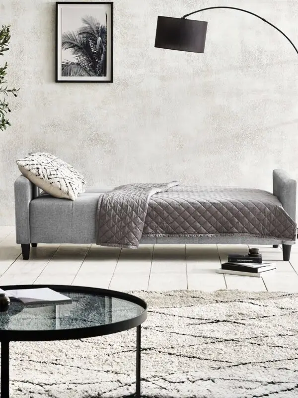 Alfie 3 Seater Grey Linen Storage Sofabed - Image 5