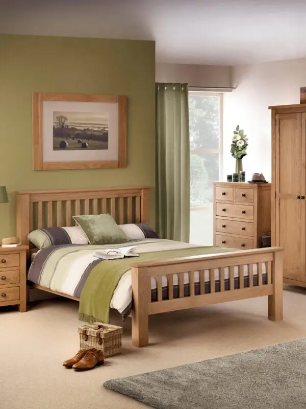 Amsterdam Oak High Footend 135cm Double Bed - Image 10