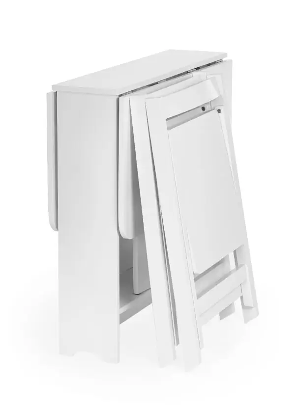 Gatan Small Gateleg Table With 2 Chairs - White - Image 3