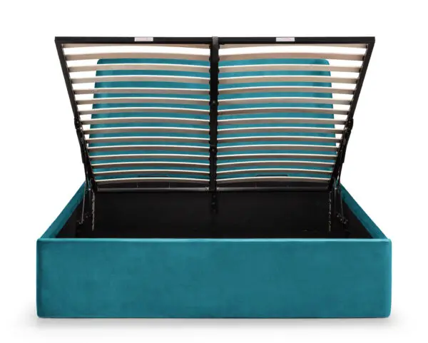 Frida Ottoman Storage 150cm King Bed - Teal - Image 6