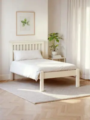 Barcelona White Low Footend 90cm Single Bed