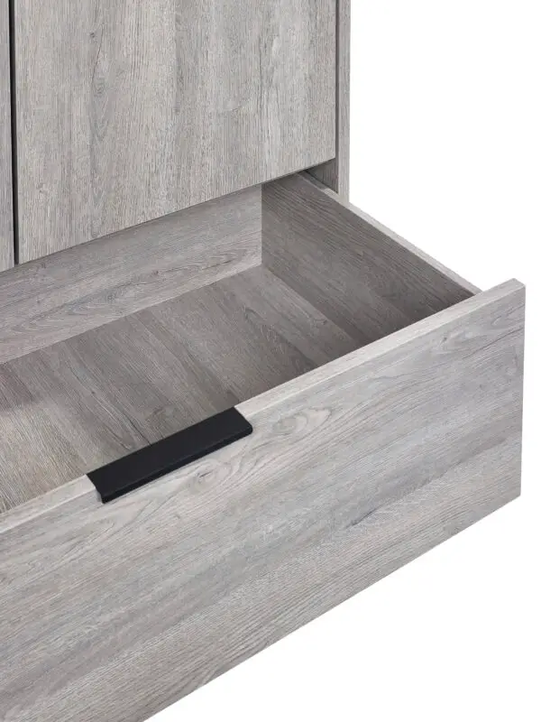 Bali 2 Door 1 Drawer Wardrobe - Grey Oak - Image 11