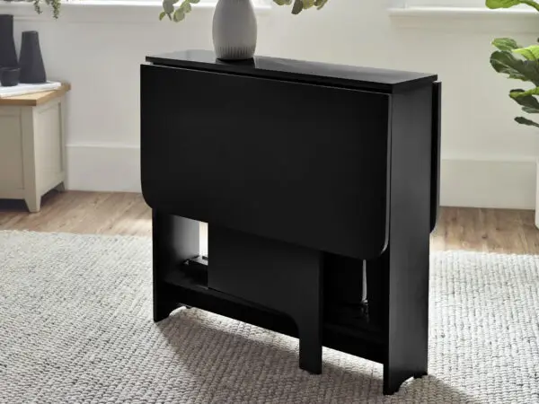 Gatan Small Gateleg Table With 2 Chairs - Black - Image 4