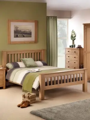 Amsterdam Oak High Footend 180cm Superking Bed