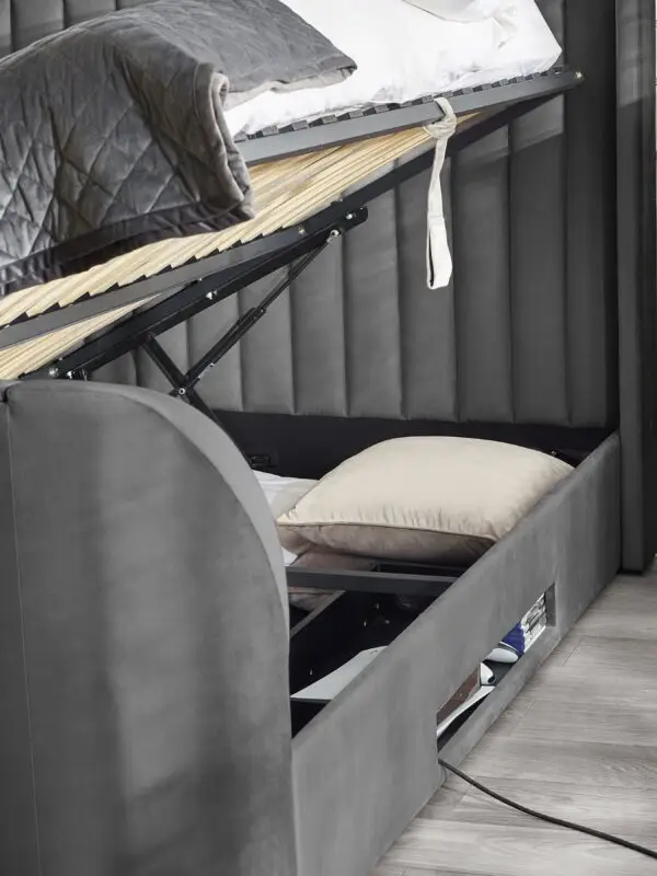 Clara Ottoman TV Bed 150cm - Dark Grey - Image 22