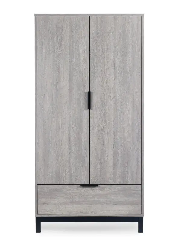 Bali 2 Door 1 Drawer Wardrobe - Grey Oak - Image 5