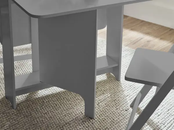 Gatan Small Gateleg Table With 2 Chairs - Grey - Image 14