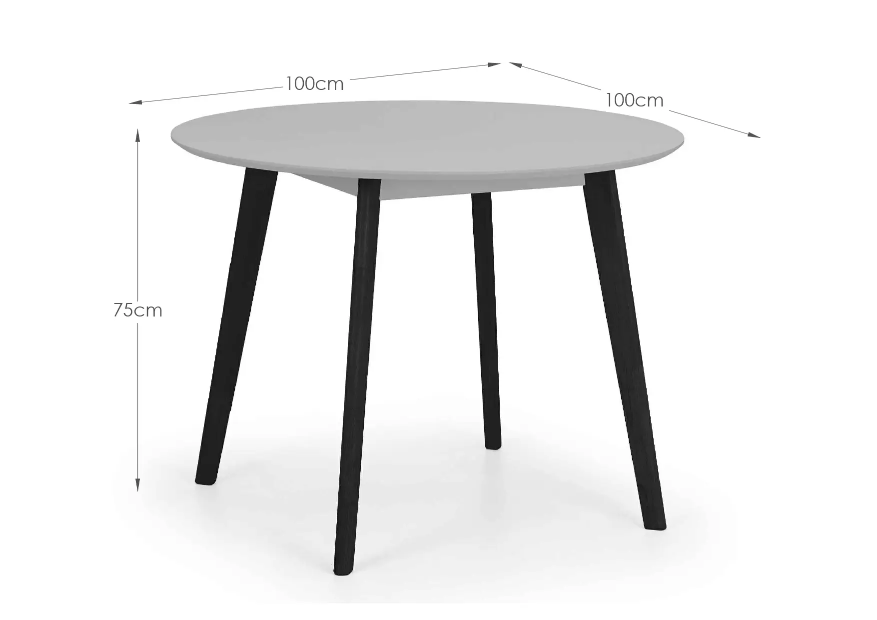 Casa Round Dining Table - Grey/Black - Image 3