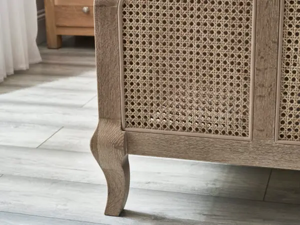 Fleur Rattan Bed 135cm - Light Oak - Image 7