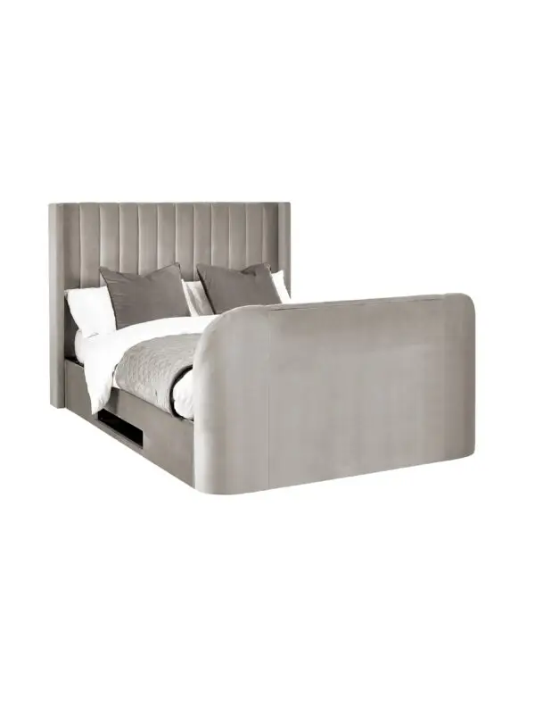 Clara Ottoman TV Bed 150cm - Light Grey - Image 4