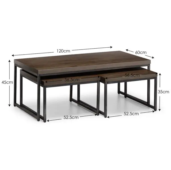 Brooklyn Nesting Coffee Tables - Dark Oak - Image 10