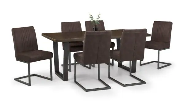 Brooklyn Dark Oak Rectangular Table and 6 Charcoal Brooklyn Chairs - Image 5