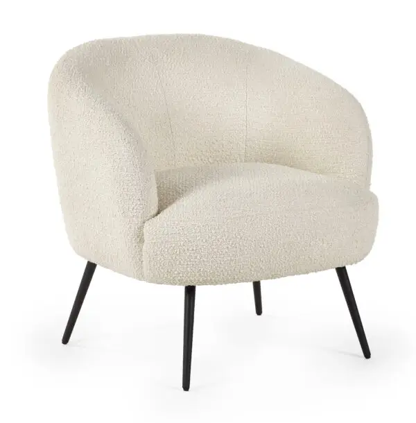 Gigi Boucle Accent Chair - Ivory - Image 2