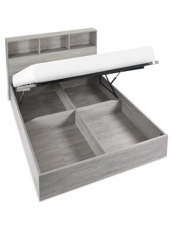 Bali Ottoman Storage 150cm King Bed -Grey Oak - Image 4