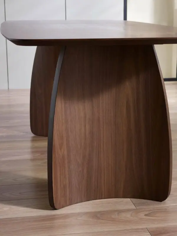Artemis Curved Leg Walnut Dining Table - Image 6