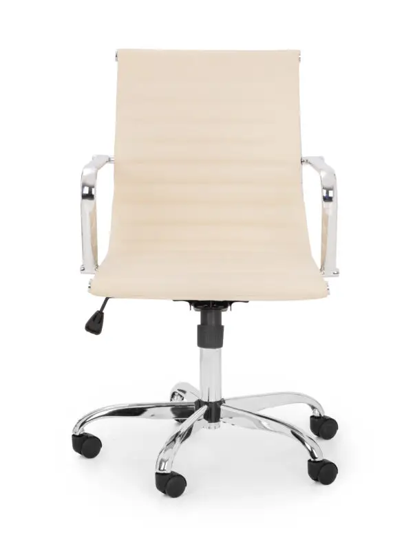 Gio Ivory & Chrome Office Chair - Image 3