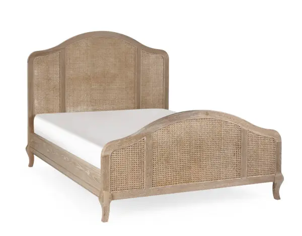 Fleur Rattan Bed 135cm - Light Oak - Image 2