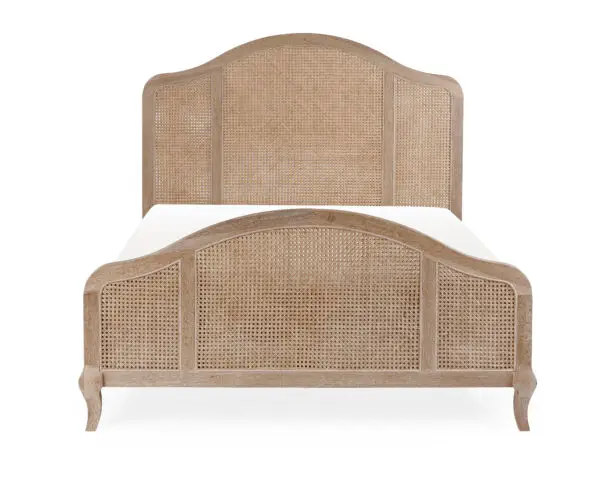 Fleur Rattan Bed 135cm - Light Oak - Image 3