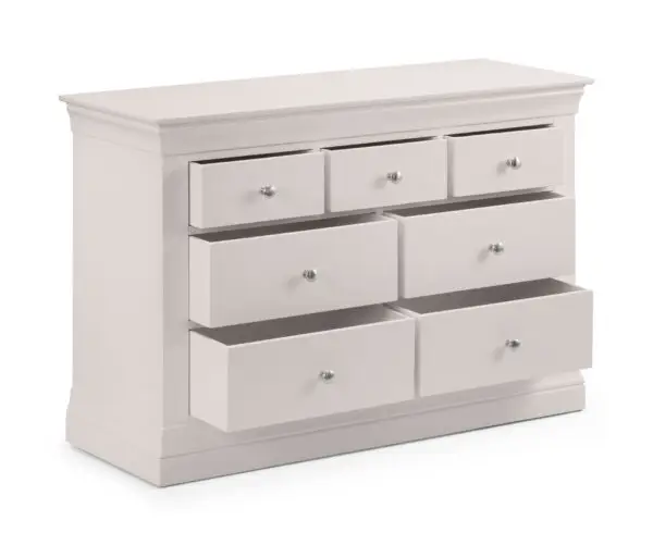 Clermont 4+3 Drawer Chest - Light Grey - Image 3