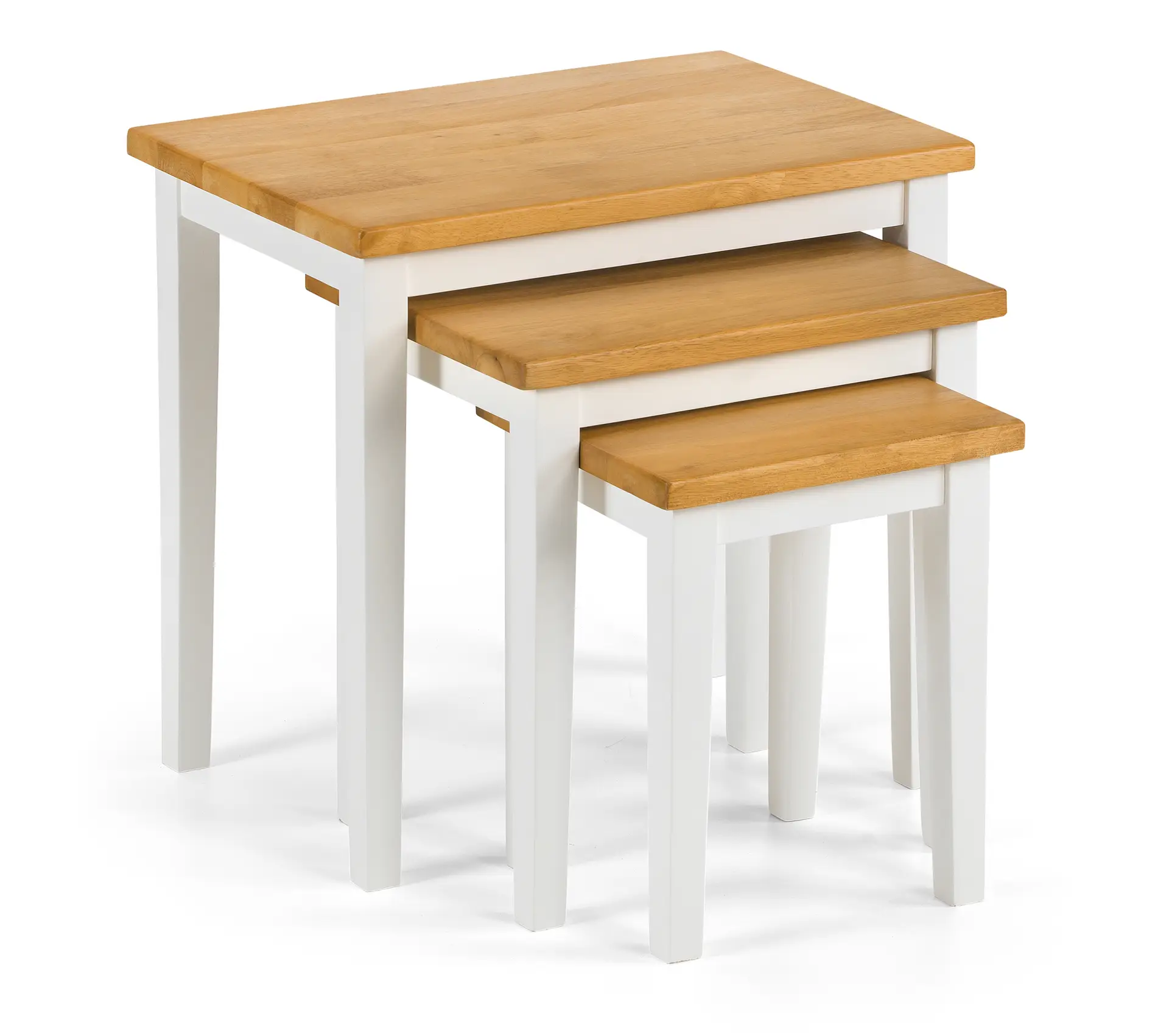 Cleo Nest Of Tables - White / Natural Oak - Image 2
