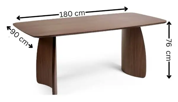 Artemis Curved Leg Walnut Dining Table - Image 11