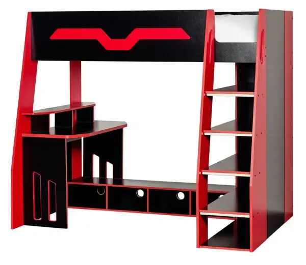 Eagle Single 90cm Gaming Highsleeper - Black and Red - Image 6