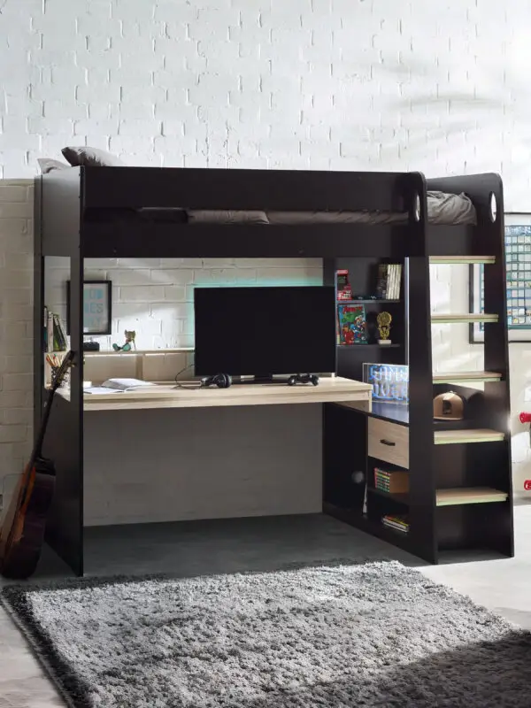 Blaze Gaming Highsleeper - Black And Pale Wood - Image 2