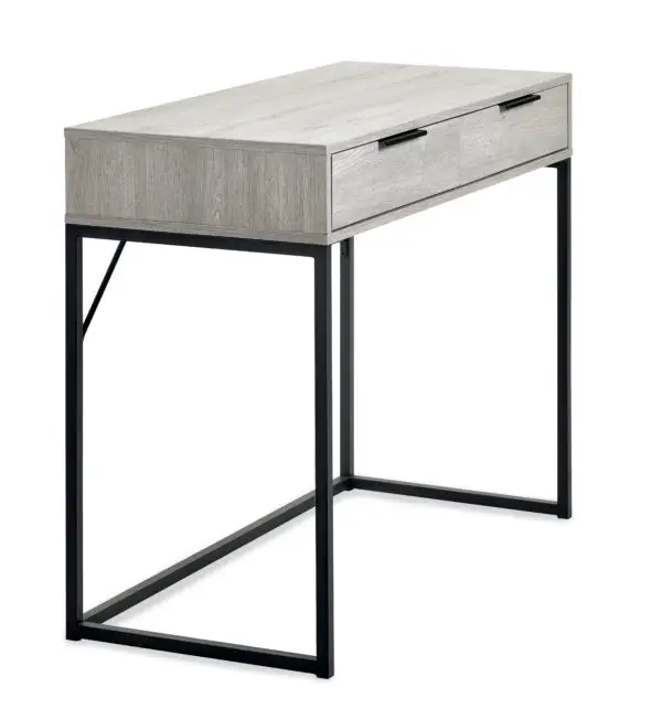 Bali 2 Drawer Dressing Table/Desk - Grey Oak - Image 5